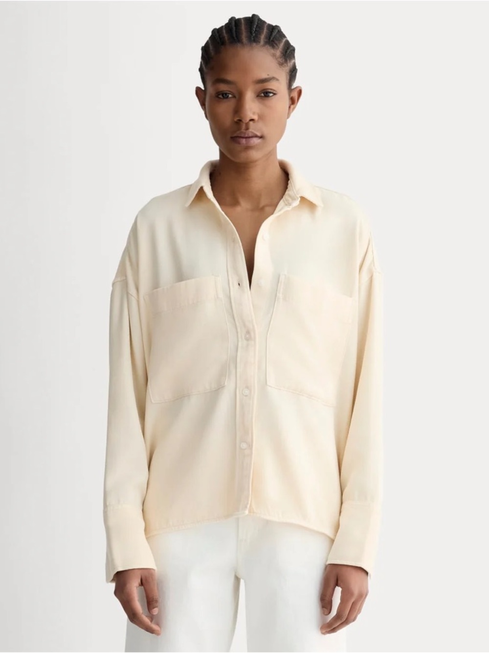 Everlane women’s The Boxy Overshirt In Butter-Soft Shacket pale yellow Sz S NWT